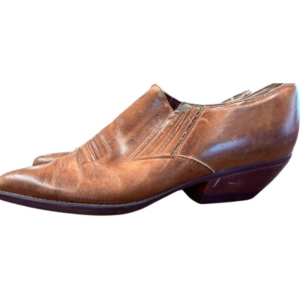 VTG! "Guess" by Georges Marciano  Tan Leather Western Pointed Toe Booties 8.5